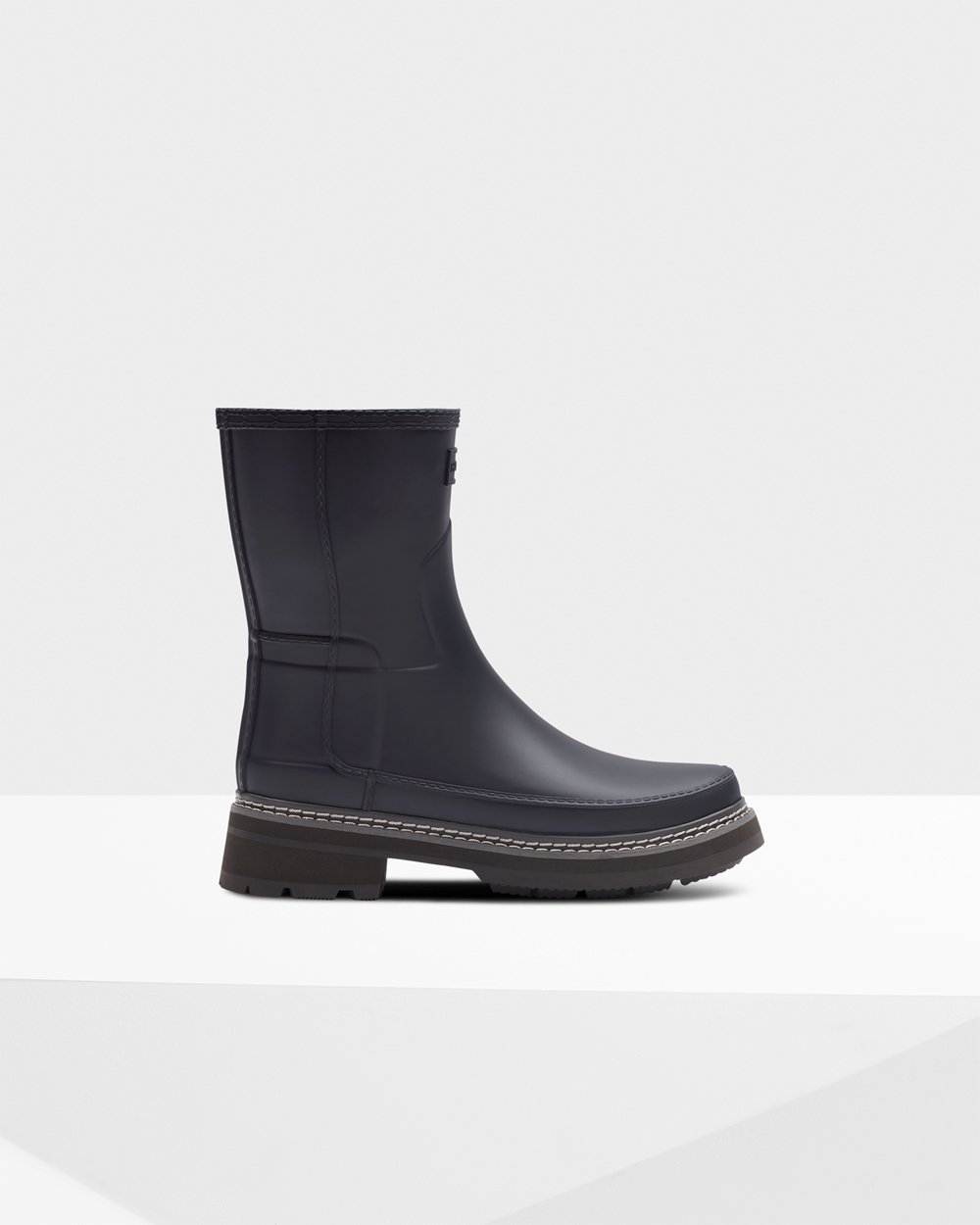 Hunter Refined Stitch Detail Short Rain Boots - Cheap Online Womens Navy - AIKLRH231